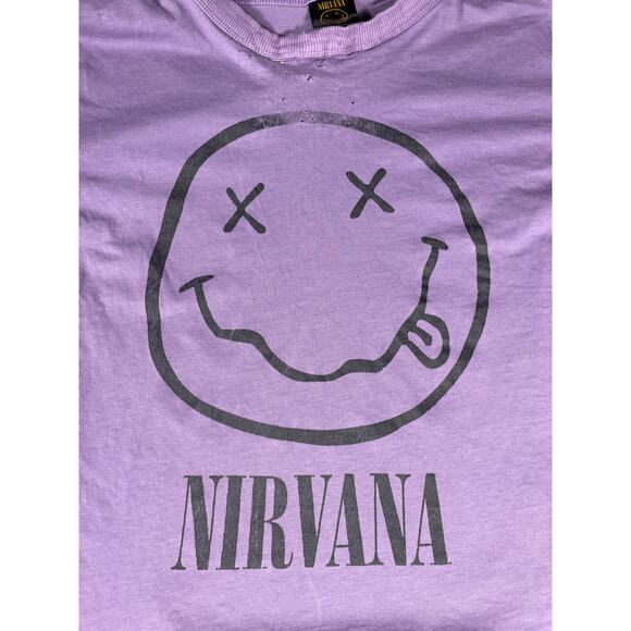 Nirvana Kids Purple Smiley Face T-Shirt Sz 8 | Grunge Tee - Picture 5 of 7